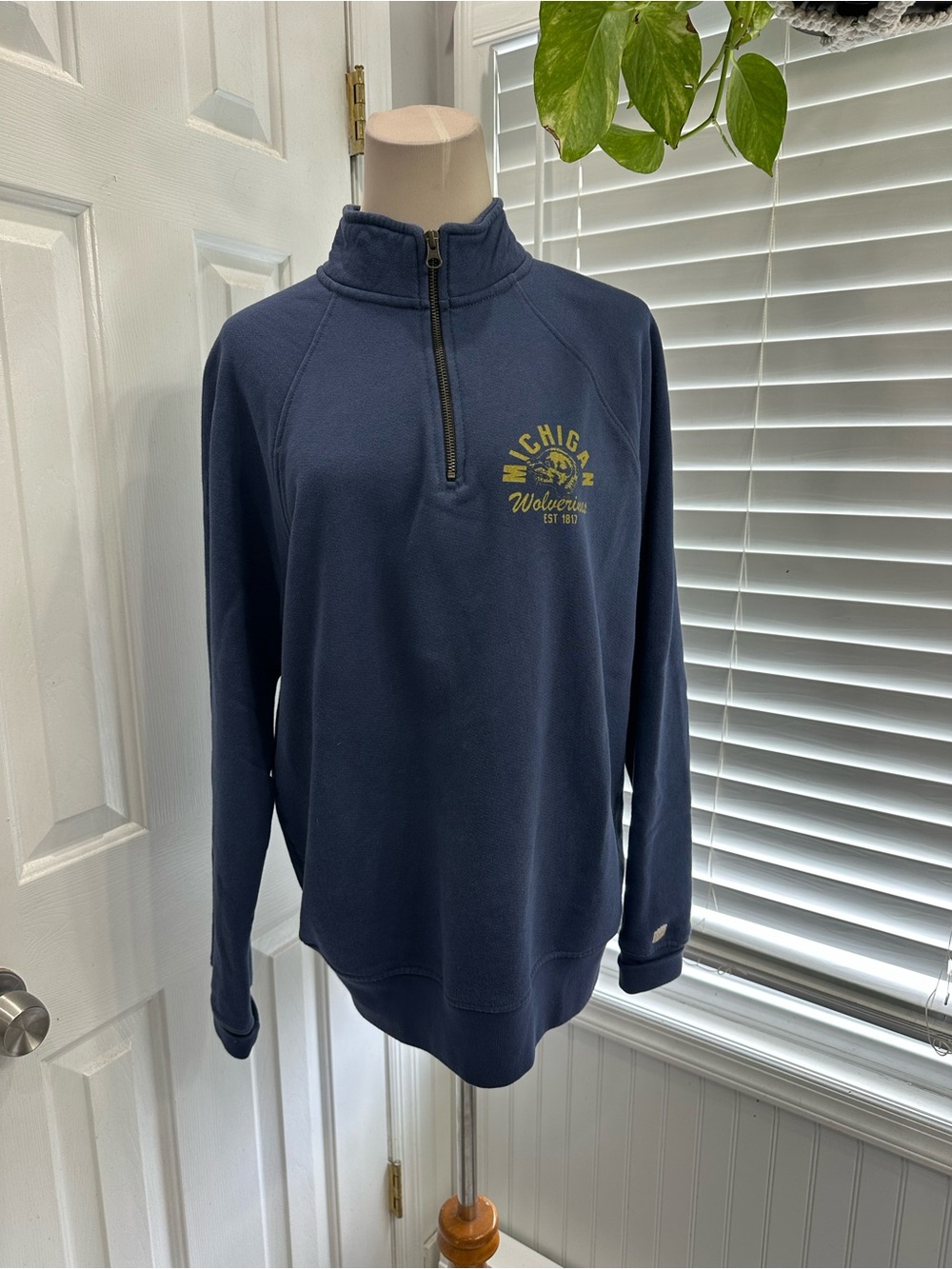 Michigan Wolverines Navy Quarter-Zip Pullover Sweater